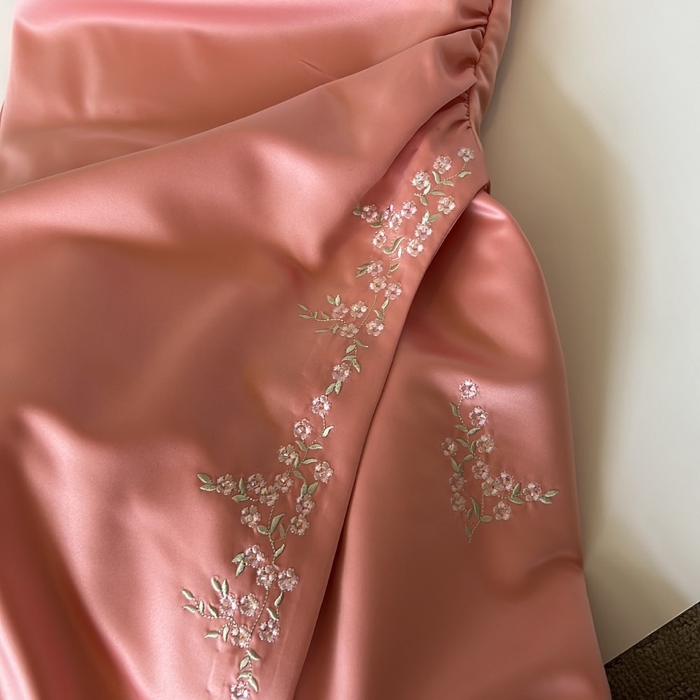 Masquerade Strapless Full Length Gown Dress Coral Pink 5/6 - Picture 10 of 10